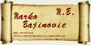 Marko Bajinović vizit kartica